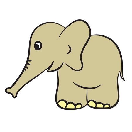 Cute cartoon elephant. Vector illustrationのイラスト素材