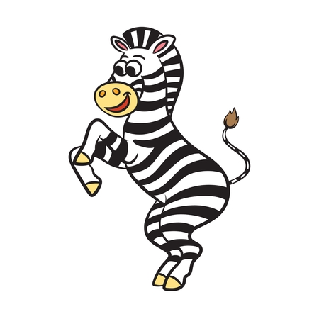 Illustration of cute cartoon zebra.のイラスト素材