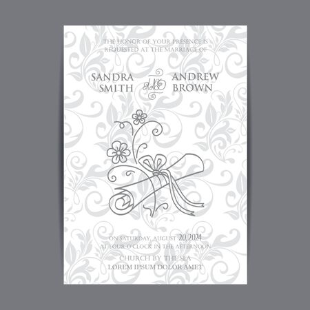 Wedding vintage invitation card or announcementのイラスト素材