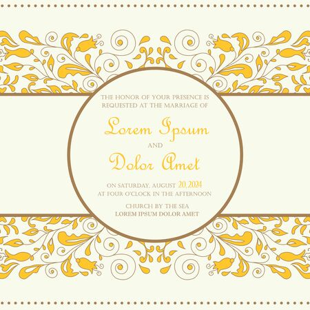 Wedding vintage invitation card or announcementのイラスト素材