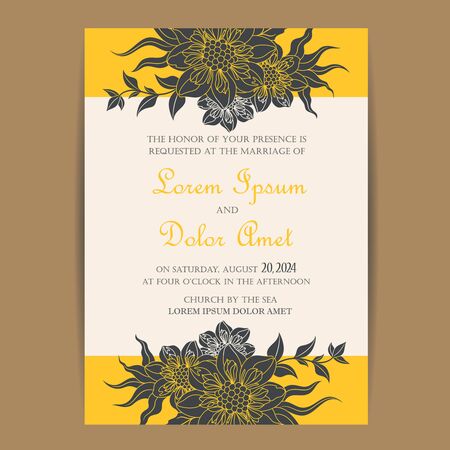 Wedding vintage invitation card or announcementのイラスト素材