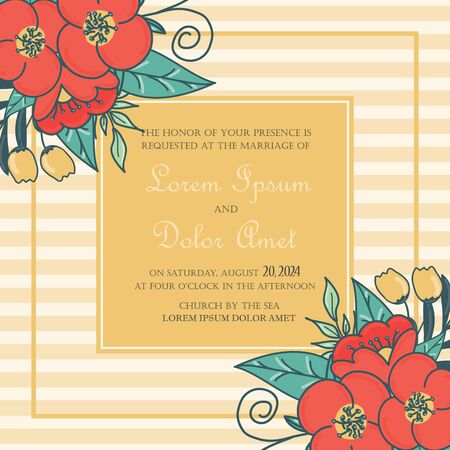 Wedding invitation card or announcementのイラスト素材