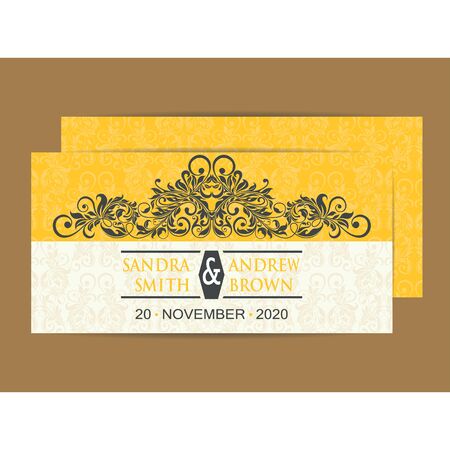 Wedding vintage invitation card or announcementのイラスト素材