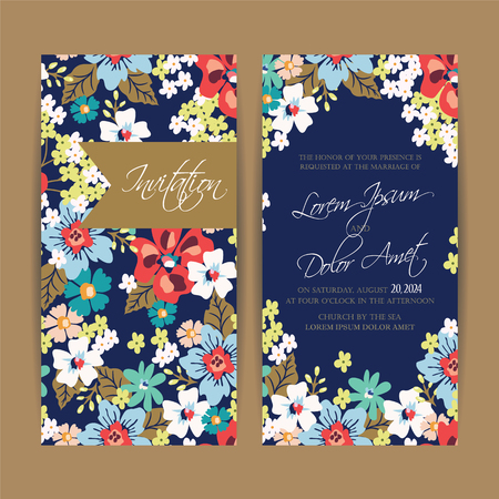 Wedding invitation card or announcement.のイラスト素材
