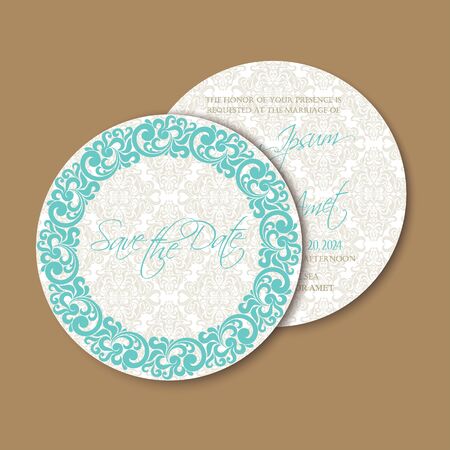 Invitation or announcement card with floral background. Can be used as greeting card, birthday card or wedding invitation.のイラスト素材