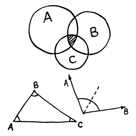 Geometry doodle. Outlined on white background.のイラスト素材