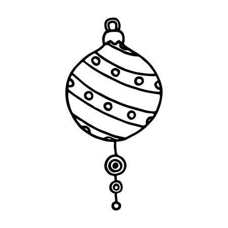 Christmas balls on white background. Vector illustrationのイラスト素材