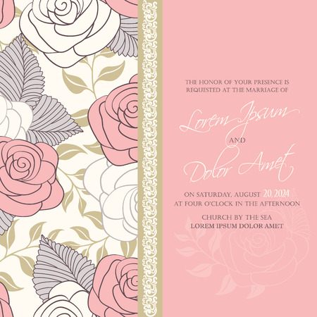 Wedding invitation or announcement cardのイラスト素材