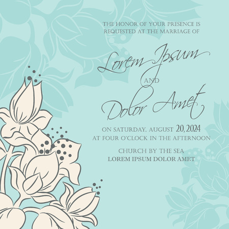 Wedding invitation or announcement cardのイラスト素材