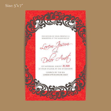Luxury vintage wedding invitation card.のイラスト素材