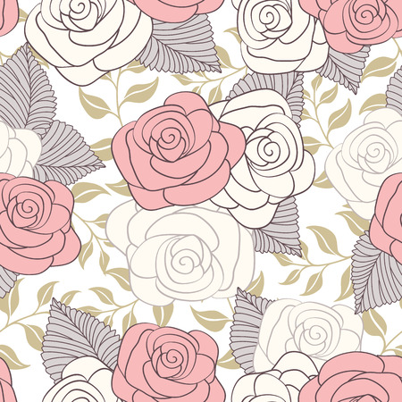 Seamless vintage floral background. Vector illustrationのイラスト素材