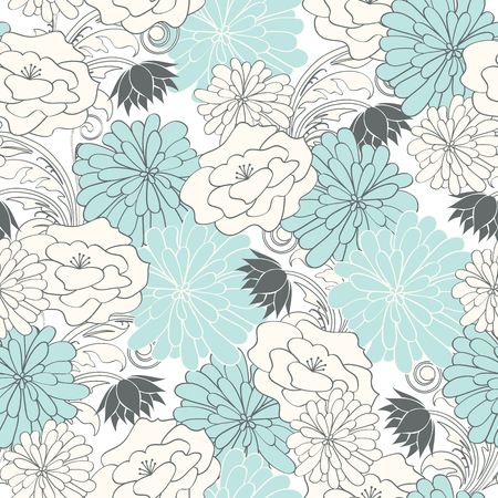 Seamless vintage floral background. Vector illustrationのイラスト素材
