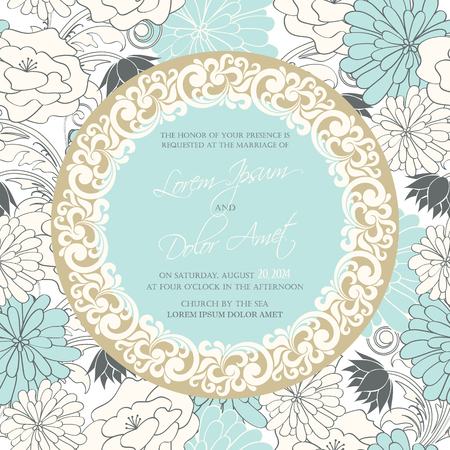 Wedding invitation or announcement cardのイラスト素材