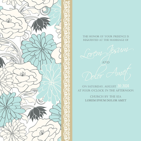 Wedding invitation or announcement cardのイラスト素材