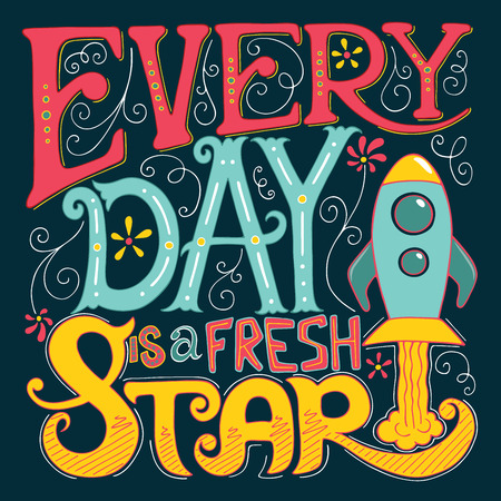 Calligraphy Inspirational quote. Lettering. Motivation for life and happiness. For postcard and poster graphic design.のイラスト素材