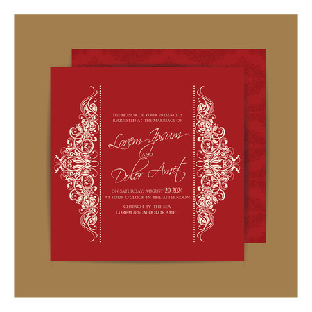 Wedding Invitation. Floral Background.Vintage Styleのイラスト素材