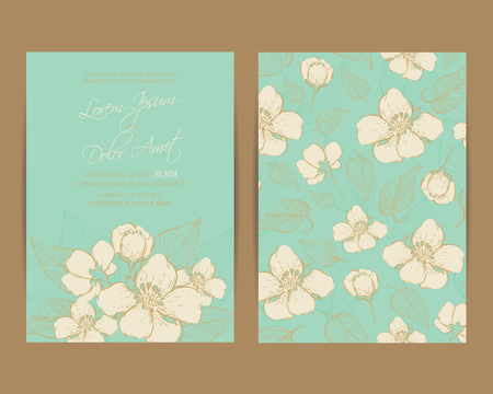 Wedding invitation or announcement card. Vector illustrationのイラスト素材