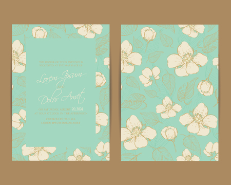 Wedding invitation or announcement card. Vector illustrationのイラスト素材