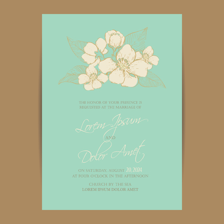 Wedding invitation or announcement card. Vector illustrationのイラスト素材