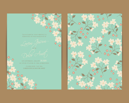 Wedding invitation or announcement card. Vector illustrationのイラスト素材