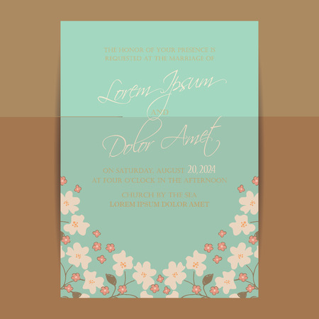 Wedding invitation or announcement card. Vector illustrationのイラスト素材