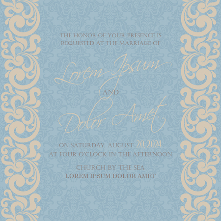 Wedding invitation and save the date cards. Also can be used as greeting cards, birthday cards or party invitations.のイラスト素材