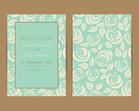 Wedding invitation and save the date cards. Also can be used as greeting cards, birthday cards or party invitations.のイラスト素材