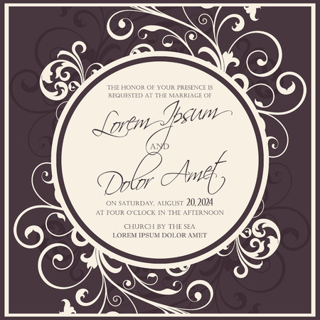 Wedding invitation or announcement cardのイラスト素材