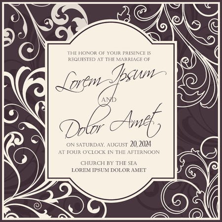 Wedding invitation or announcement cardのイラスト素材