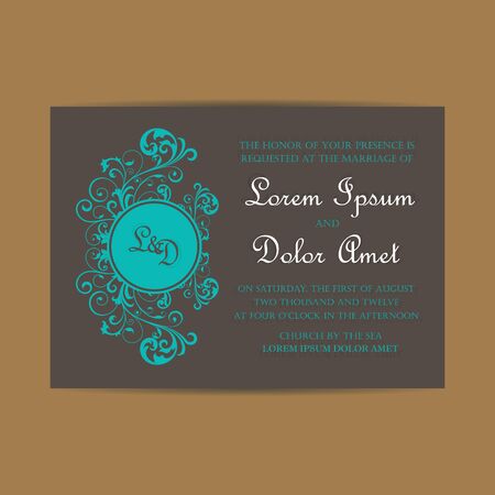 Wedding invitation or announcement cardのイラスト素材