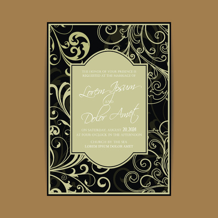 Wedding invitation or announcement cardのイラスト素材