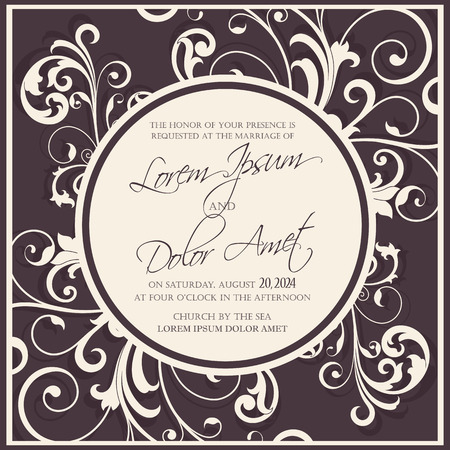 Wedding invitation or announcement cardのイラスト素材