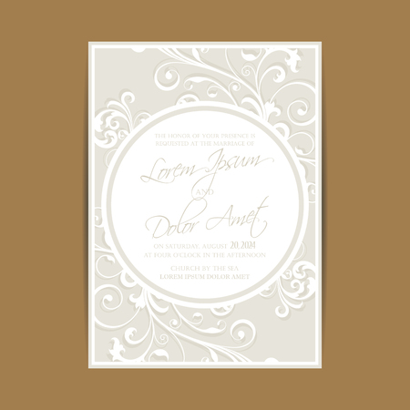 Wedding invitation or announcement cardのイラスト素材