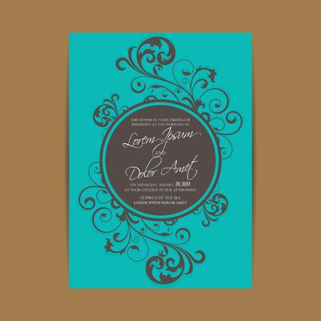 Wedding invitation and save the date cards. Also can be used as greeting cards, birthday cards or party invitations.のイラスト素材