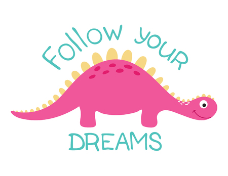 Cute dino illustration. Follow your greamsのイラスト素材