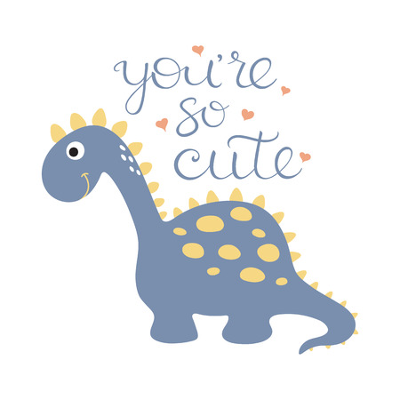 Cute dino illustration. You are so cuteのイラスト素材