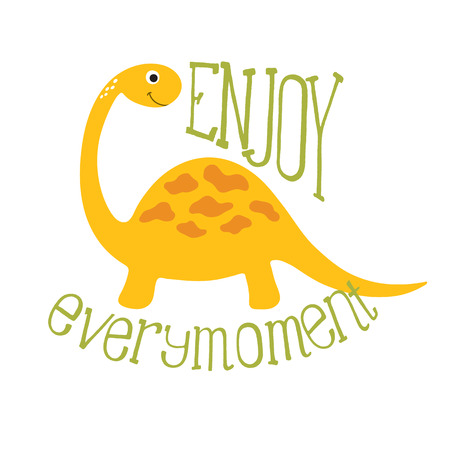 Cute dino illustration. Enjoy every momentのイラスト素材