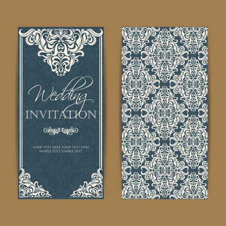 Wedding invitation and save the date cards. Also can be used as greeting cards, birthday cards or party invitations.のイラスト素材