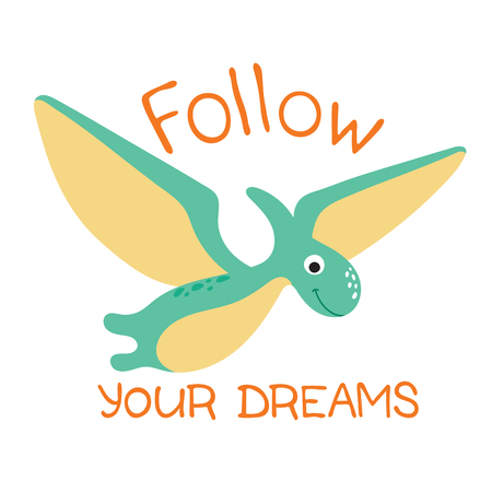 Cute dino illustration. Follow your greamsのイラスト素材