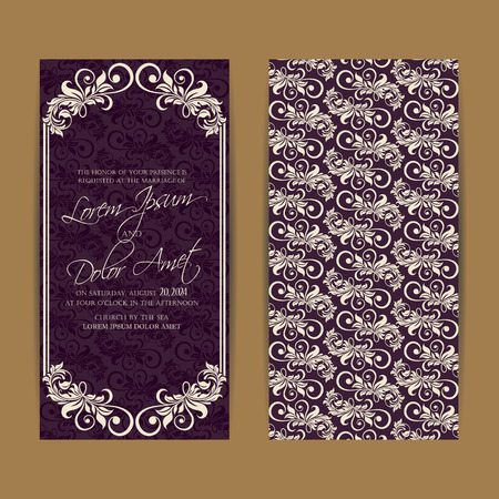Wedding invitation and save the date cards. Also can be used as greeting cards, birthday cards or party invitations.のイラスト素材