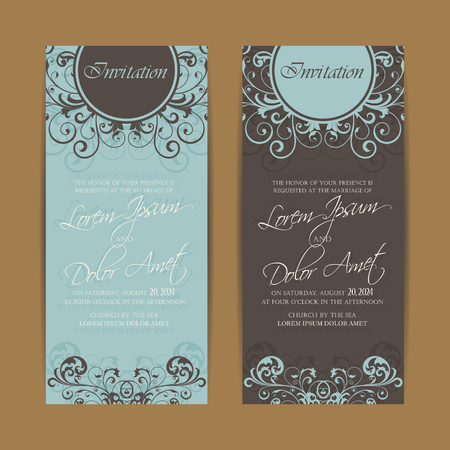 Wedding invitation and save the date cards. Also can be used as greeting cards, birthday cards or party invitations.のイラスト素材