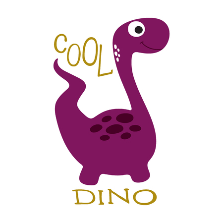 Cute cartoon dino illustration. Be wild and freeのイラスト素材
