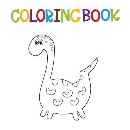 Cute dino coloring book illustration.のイラスト素材