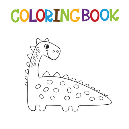 Cute dino coloring book. Vector illustrationのイラスト素材