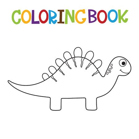 Cute dino coloring book. Vector illustrationのイラスト素材