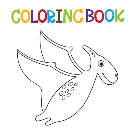 Cute dino coloring book. Vector illustrationのイラスト素材