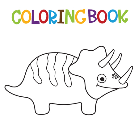 Cute Dino coloring book. Vector illustrationのイラスト素材