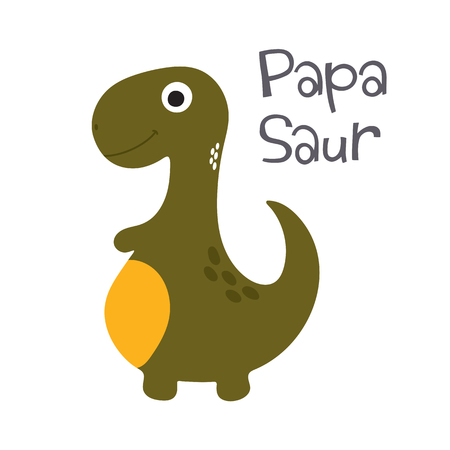 Cute cartoon dino illustration. Be wild and freeのイラスト素材