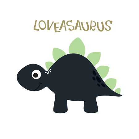 Cute cartoon dino illustration. Be wild and freeのイラスト素材