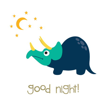 Cute cartoon dino illustration. Be wild and freeのイラスト素材